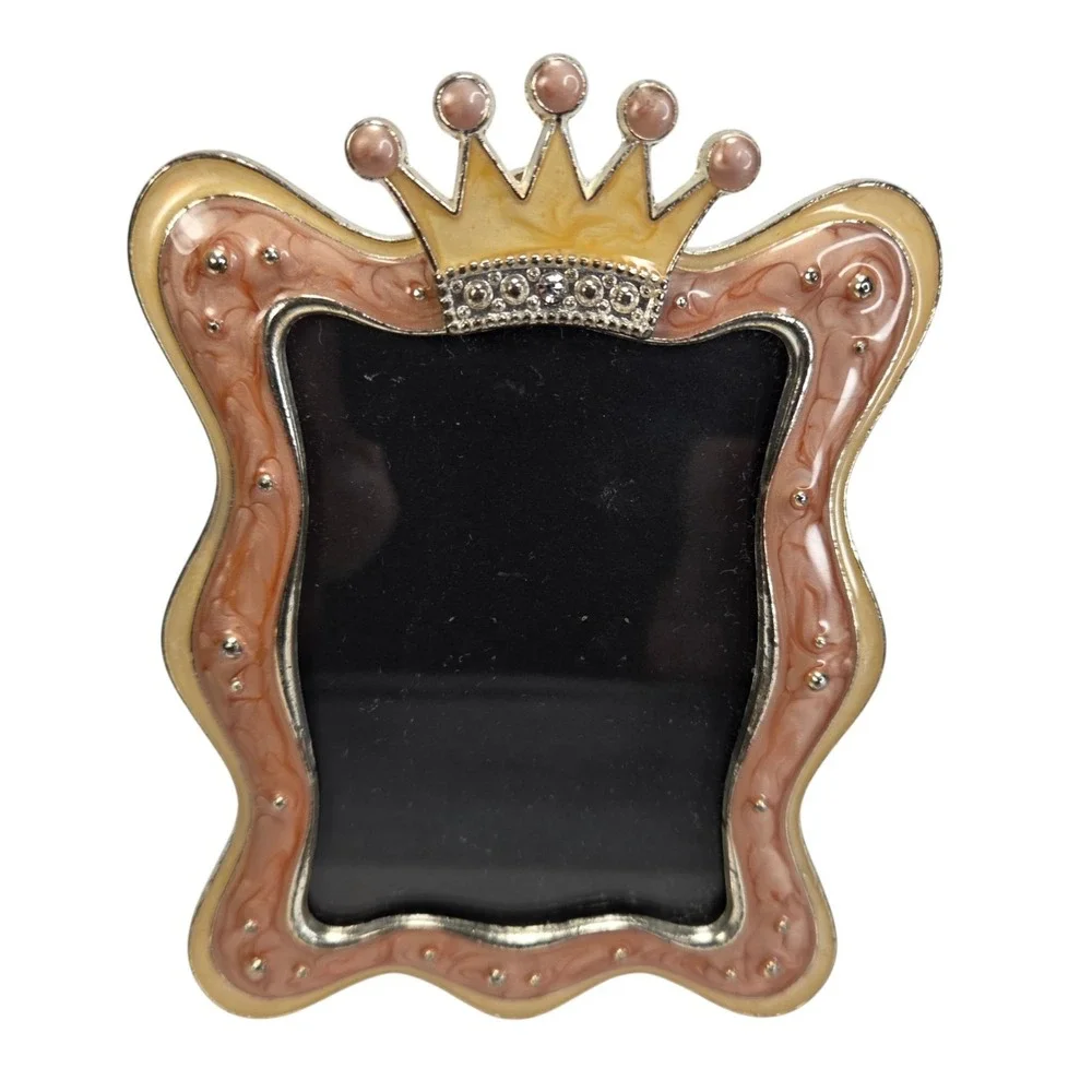 Petite Princess Crown Enamel Picture Photo Frame Girls Room Baby Decor READ